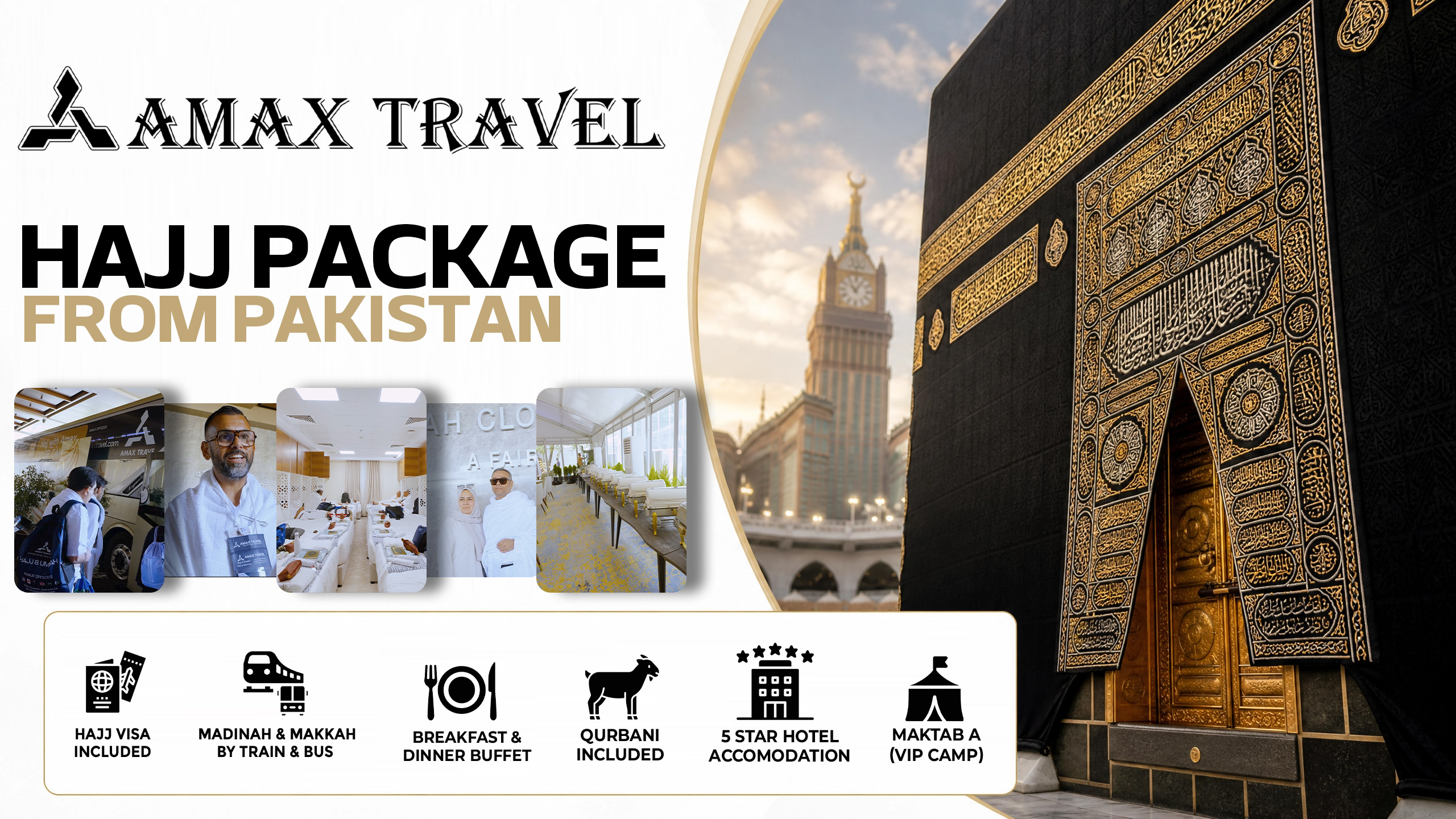 Hajj 2027 packages from Pakistan — VVIP Maktab A price guide in USD and PKR by AMAX Travel